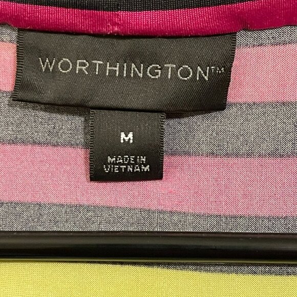 Worthington Blouse Women's Medium Multicolor Pullover Striped Sleeveless - Picture 4 of 10